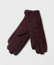 Galise women's suede gloves, burgundy P1005W.BO