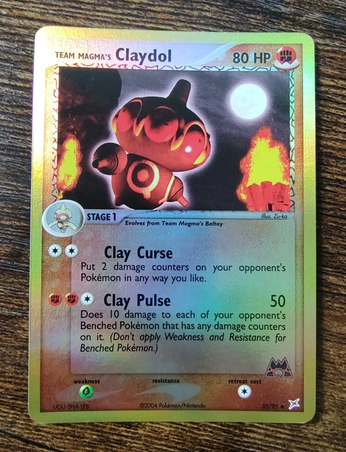Team Magma's Claydol 33/95 EX Team Magma Vs Team Aqua Reverse Holo Pokemon NM-M