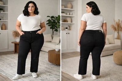 Denizen from Levi s Women s High-Rise Straight Jeans Black Size 18 Short W34 L28