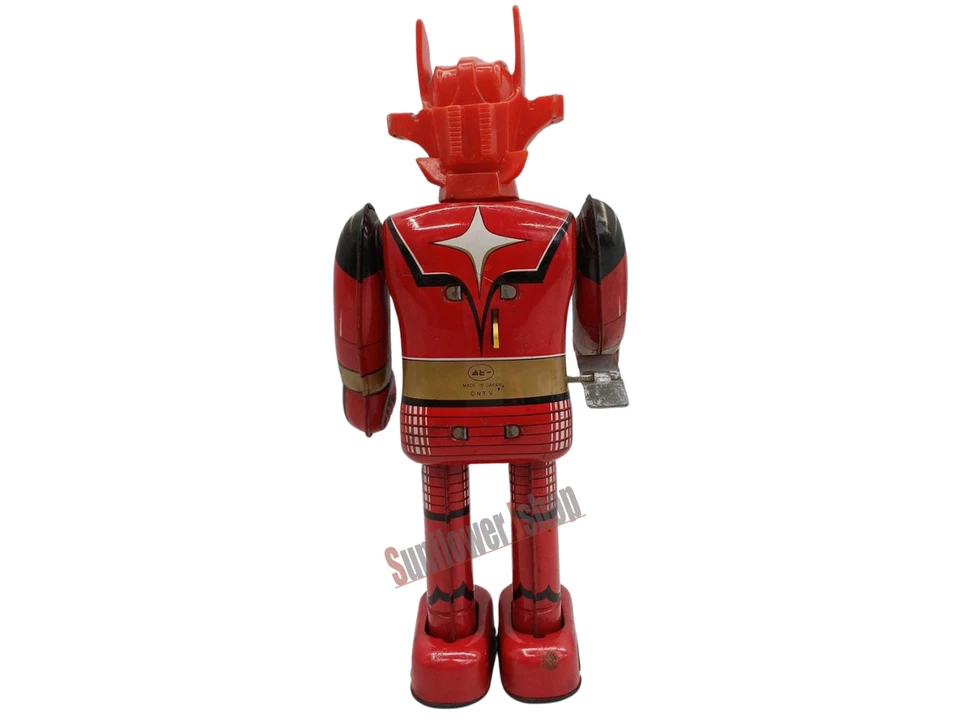Popy Vintage Japonais Boite Robot Jouet Rouge MB Emblème Wind-Up Marche Sci-Fi - Photo 3/4