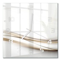Dekorative Wanduhr Aus Glas Glasuhr Wellenabstraktion WeißE Zeiger 30X30 Cm