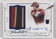 2016 Panini Flawless Rookie Sapphire 13/15 Brandon Drury #RPABD Patch Auto p0i