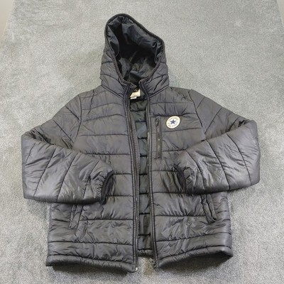 Converse Jacke Damen klein schwarz Kapuze Puffer defekt Reißverschluss