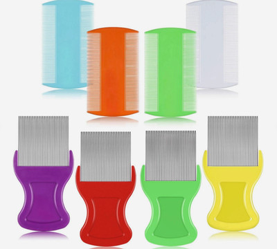 8 Pieces Flea Lice Combs Double Sided Lice and Nit Removal Hair Grooming Plastic