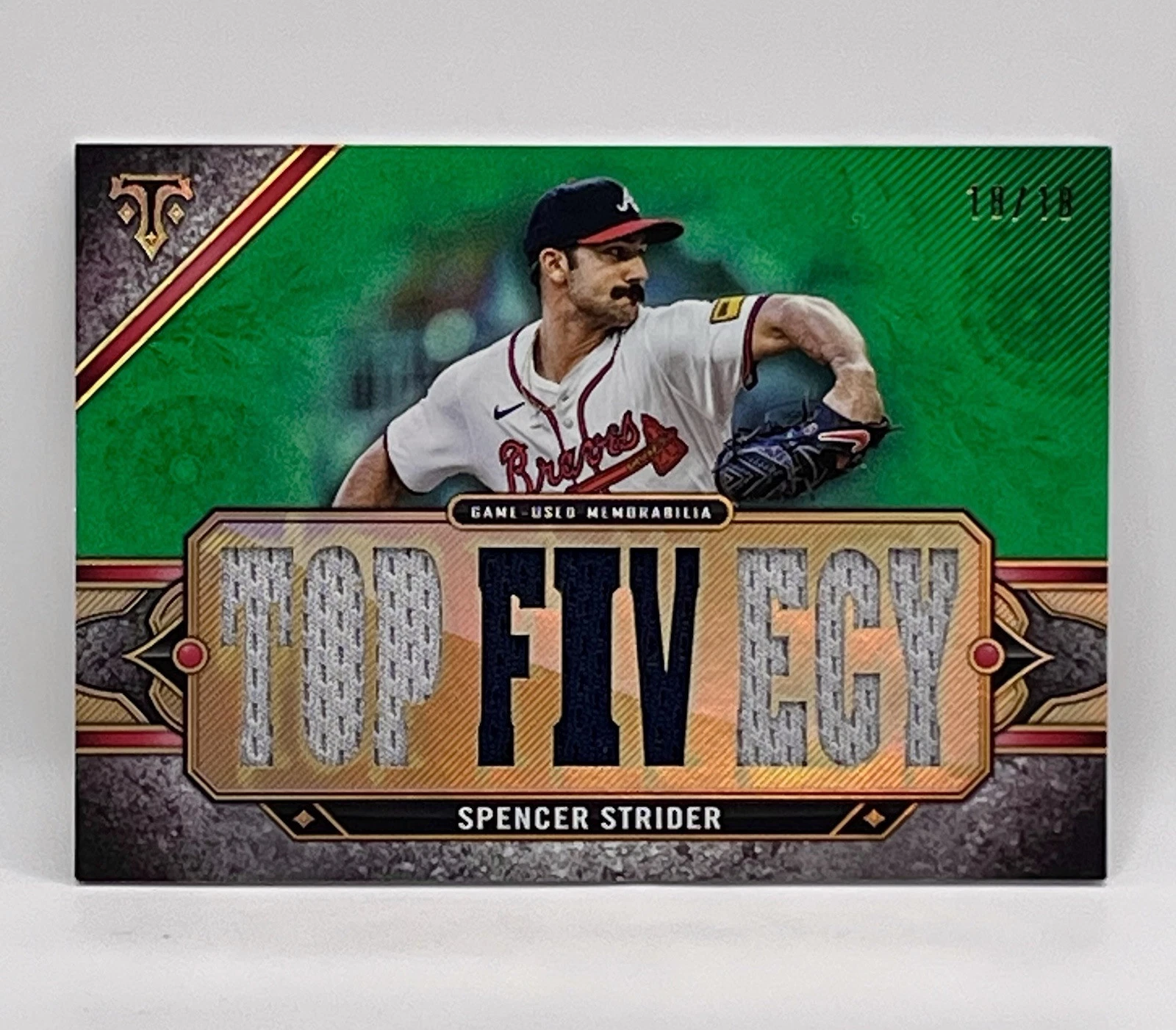 2024 Triple Threads Spencer Strider Relics Jersey Emerald 18/18 BOOKEND SSP