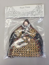 NIP Vintage Frances Worters English Handmade Queen Elizabeth Royal Purse Pouch