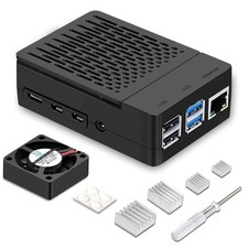 Case for Raspberry Pi 4, ABS Pi 4 Case with Cooling Fan, Pi 4 Heatsink, Simpl...