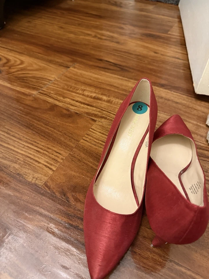 Zapatos de diseñador rojos talla 8 de Nine West tacones nuevos sin caja Foto 3 de 3