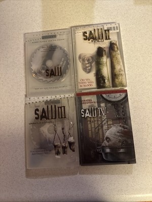 First 4 Saw Movies Lot 1 2 3  4 Used DVDs l ll lll IV Discs VG Some Unrated