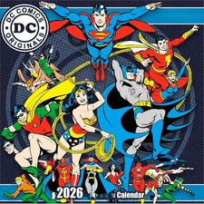 DC Originals 2026 Wall Calendar, Classic Superhero Art Monthly Planner