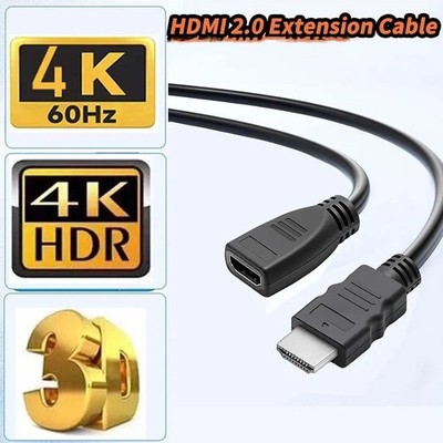 HDMI2.0 Verlängerungskabel männlich zu weiblich HDR 4K 60Hz Anschluss Datenkabel