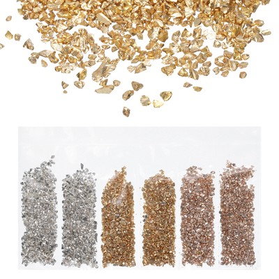 Crushed Glass Chips 1-3mm 3 Colors Irregular Glass Chips for Craft
