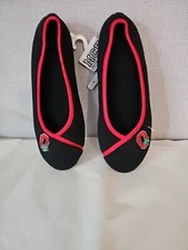 MCF Ohio State Hard Sole Black Slippers Size M 7/8