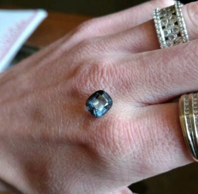 3.09Ct. Natural deep blue/purple Spinel Antique Facet Dazzling Unheated gemstone