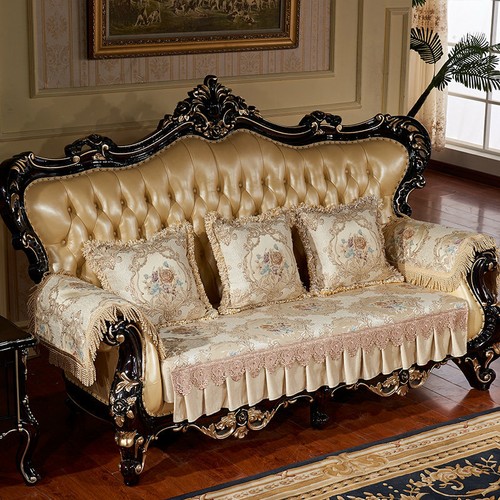 Luxury Jacquard Lace Sofa Cover European 2/3Seater Slipcover Couch Anti-Slip Mat - Picture 7 of 19