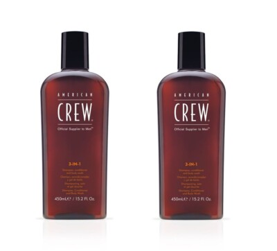 American Crew 3-In-1 Shampoo / Conditioner / Bodywash 15.2oz (Pack of 2)