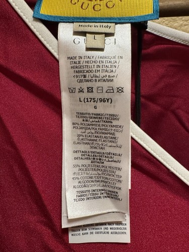 New Gucci x Adidas Logo Top Bodysuit Long Sleeve Red White Size L - Picture 10 of 10