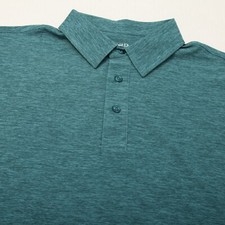 Straight Down Polo Shirt Men Large Blue Heather Short Sleeve Performance No Logo