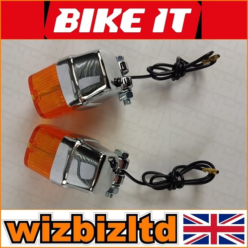 Indicadores tipo abrazadera cuadrada cromada abrazadera Honda GL 1500 A Goldwing Aspencade 1991-1997 - Imagen 7 de 12