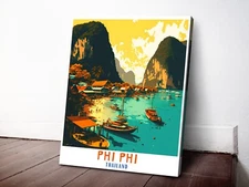 Phi Phi Thailand 40x50cm Stretched Travel Canvas Wall Art Print