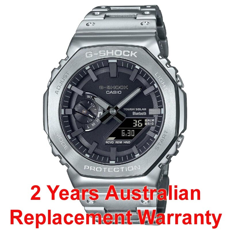 CASIO G-SHOCK CASIOAK FULL METAL GM-B2100 SOLAR MEN'S WATCH SILVER