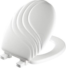 Mayfair 27EC-000 Swirl Sculptured Molded Wood Toilet Seat, Round, White