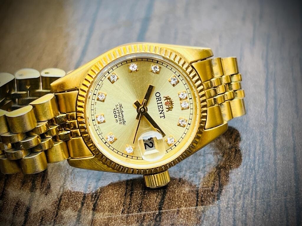 Beautiful Orient President Diamond Dial Automatic Ladies Watch 100m