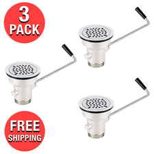Twist Lever Handle Waste Valve 3.5 Sink Opening Kitchen Drain Strainer Clearer
