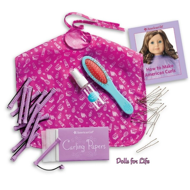 American Girl Hairstyle Essentials Set Salon Cape Hair Brush Hairpins