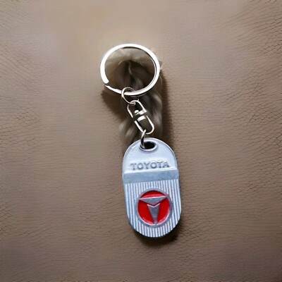 Vintage TOYOTA LOGO Auto Car Key chain 1950-1980 TEQ LOGO (2 side