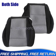 For 2005-2007 Nissan Titan Driver & Passenger Bottom Cloth Seat Cover Black/Gray