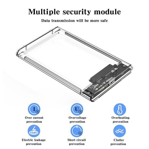 Clear 2.5"SATA USB3.0 Festplatte Disk Box HDD Gehäuse Laptop Externes O39C - Bild 8 von 12