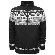 Brandit Cardigan Norweger Winter Fleece Scandinavia Straight Cut Jumper Black