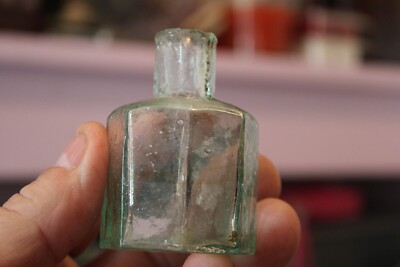 Antique, Blue, Octagon, Ink Bottle, Item#A- 5379
