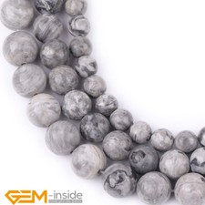 Natural Silver Gray Jasper Stone Round Spacer Loose Beads 6/8/10mm Strand 15" AU