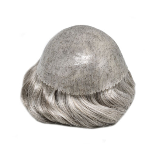 Mens Toupee Human Hair Systems Full Poly Thin Skin Hair Piece Replacement System - Picture 112 of 159