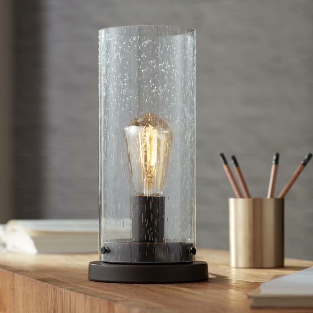 360 Lighting Rustic Accent Table Lamp, Cylinder Accent Table Lamp