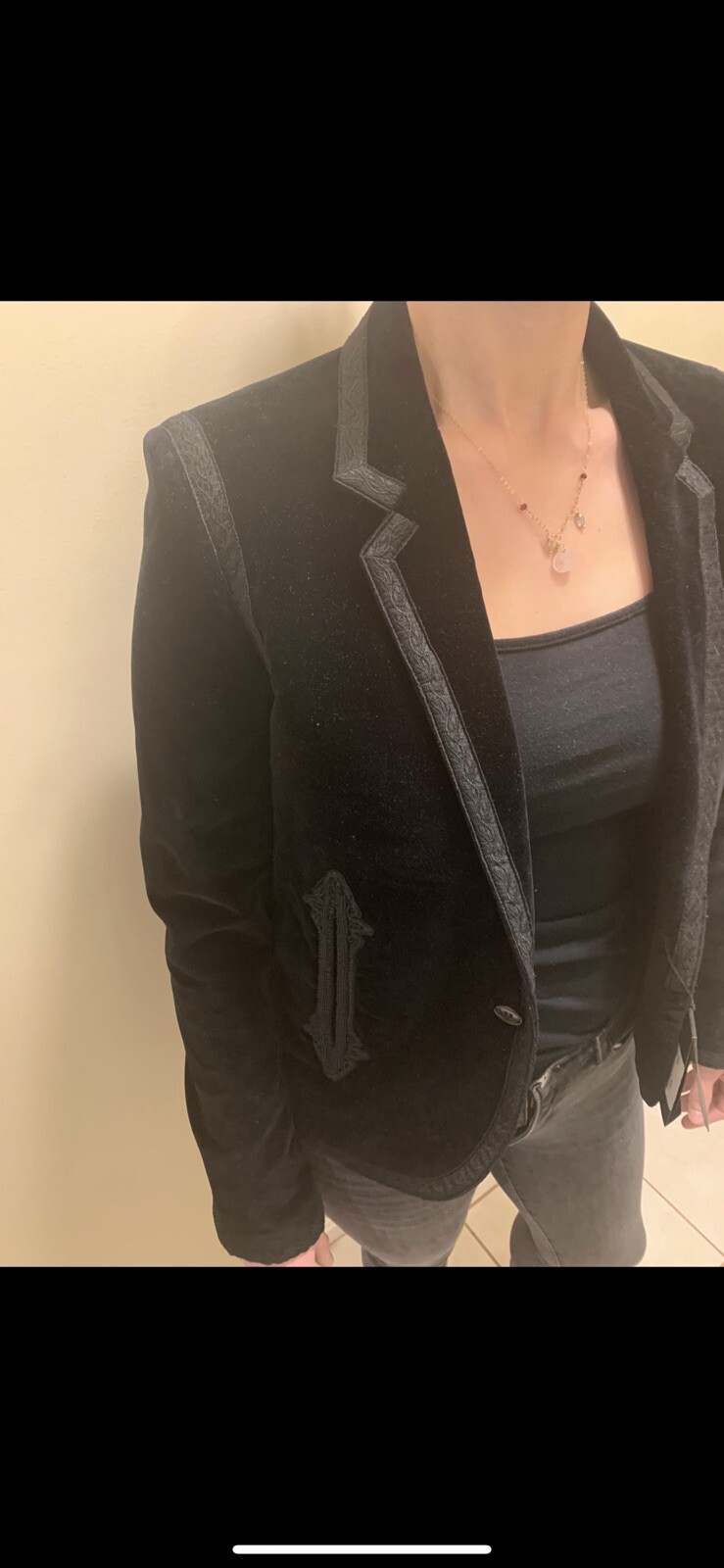 Giacca blazer velluto nero SAINT LAURENT nuovo $2.990 tg40