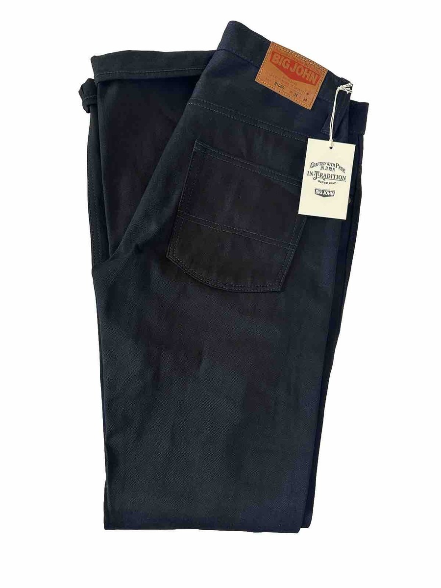 にゃあ Big John M106 Slim Tapered Leg Black Sulfur-Dyed Japanese Raw