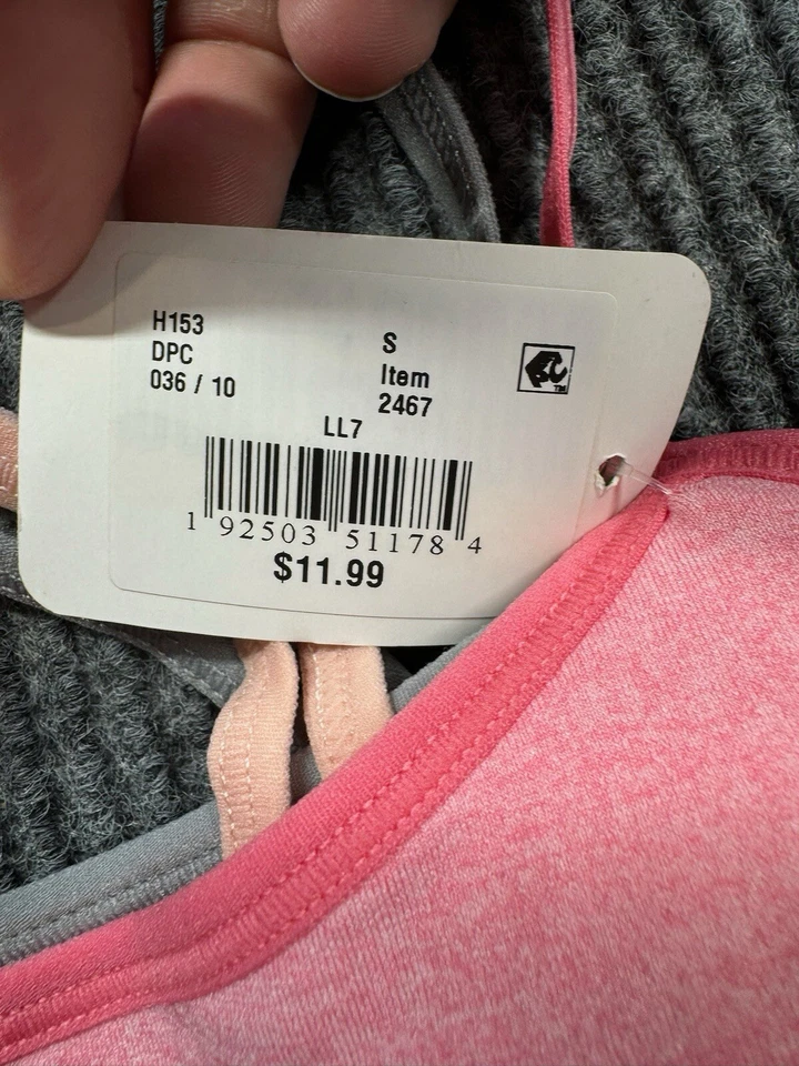 Hanes Bralette Girl Small Sports Bras On The Go Comfort 2-Pack Pink Gray New - Image 4 of 4