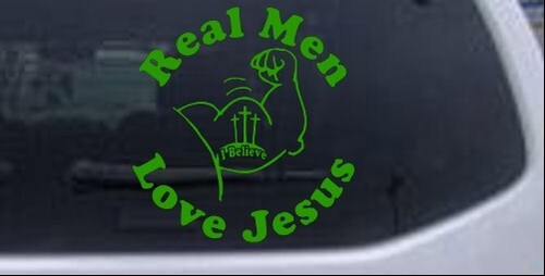 Real Men Love Jesus Believe 3 Crosses Car or Truck Window Laptop Decal Sticker - Picture 13 of 32