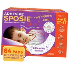 Sposie with Adhesive, Stop Overnight Diaper leaks, Nighttime 84 Count