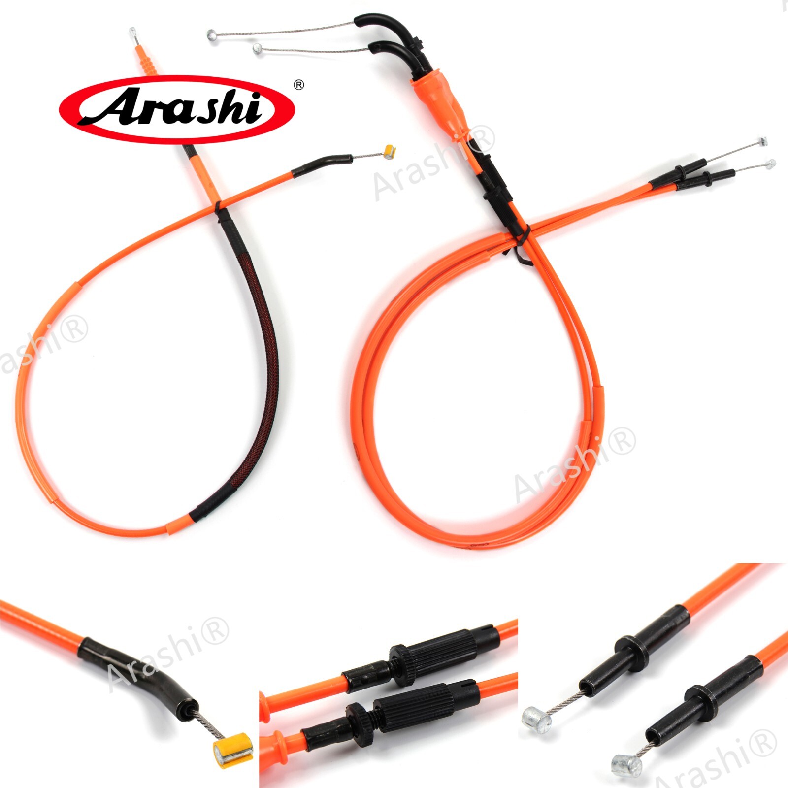 Arashi Throttle Clutch Cable Steel Wires For Kawasaki NINJA ZX6R 2009