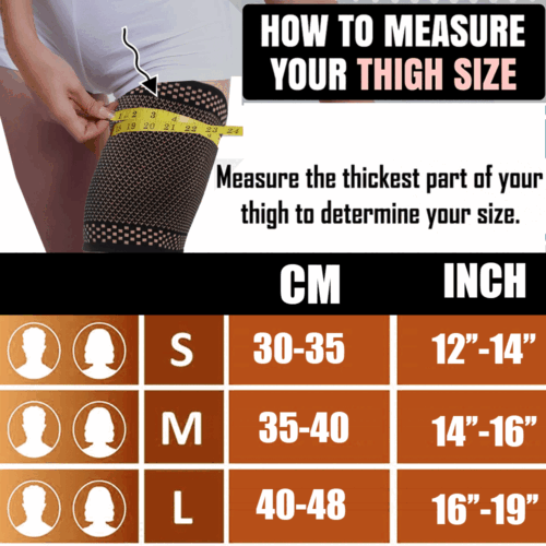 Copper Thigh High Compression Sleeve Leg Quad Hamstring Support Sports Men Women - Picture 2 of 13