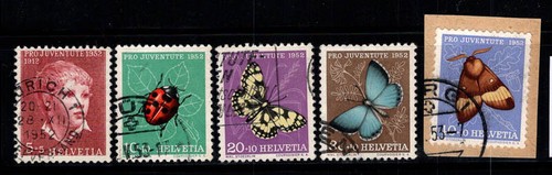 Schweiz 1952 Mi. 575-579 gebraucht 100% Pro Juventute, Schmetterlinge