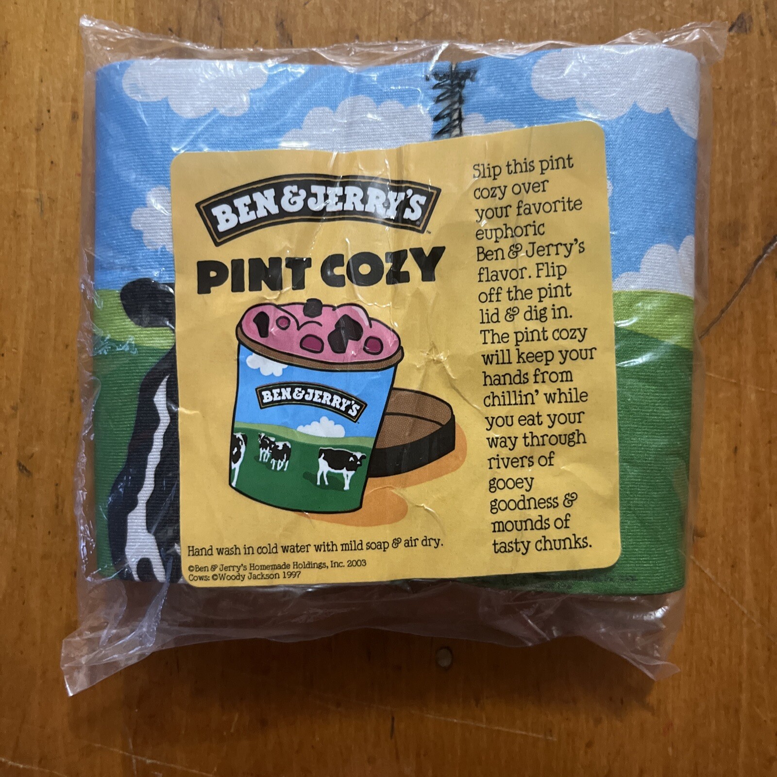Vintage Ben & Jerry's Pint Coozie Koozie Ice Cream Insulated Woody