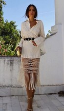 ZARA MACRAMÉ DRESS WITH EMBROIDERY - LIMITED EDITION 7521/272 SIZE M-L BNWT