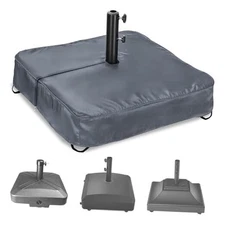  Patio Umbrella Base Cover,Outdoor Heavy Duty 600D 30"L x 30"W x 5"H Grey