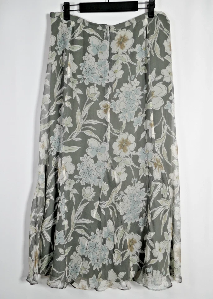 Charter Club Womens Forest Fairy Floral Silk Maxi Skirt Size 12 Bloomcore Dainty - Image 4 of 4