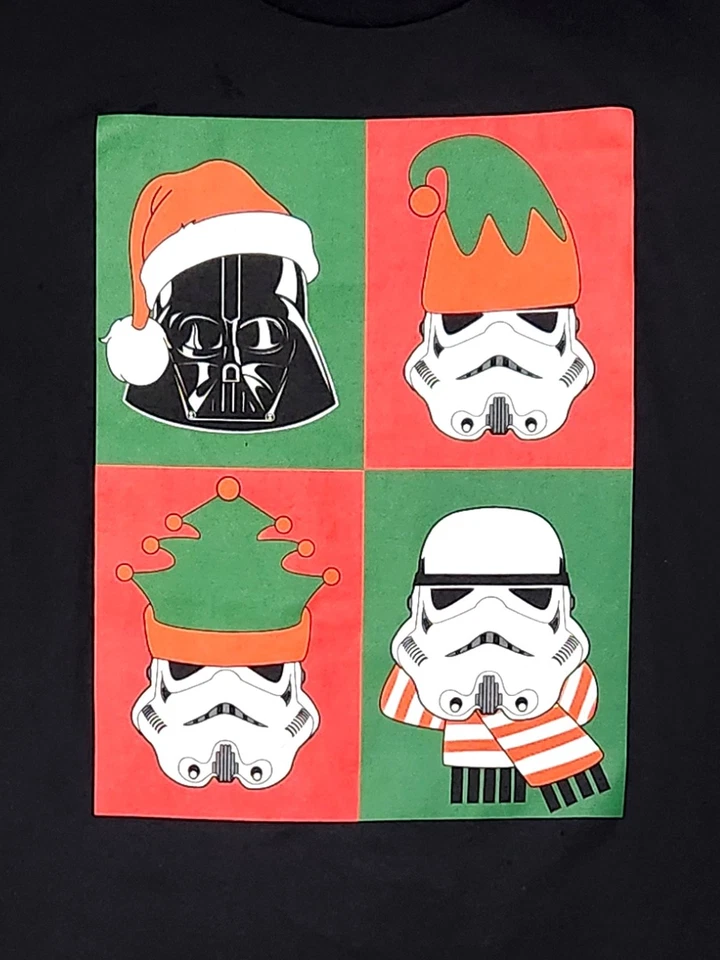 Star Wars Niños Negro Navidad Storm Trooper Santa Sombrero Camiseta XL (14-16) Foto 2 de 2